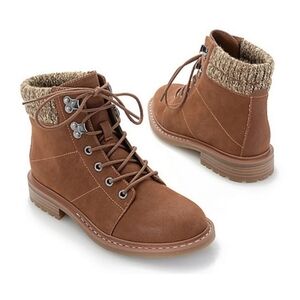 MIA AMORE"RANIE"SWEATER LACE UP ANKLE BOOTS